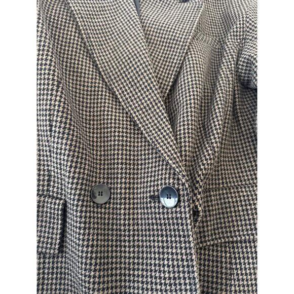 ZARA Medium Tailored Houndstooth Wool Coat - Picture 7 of 15